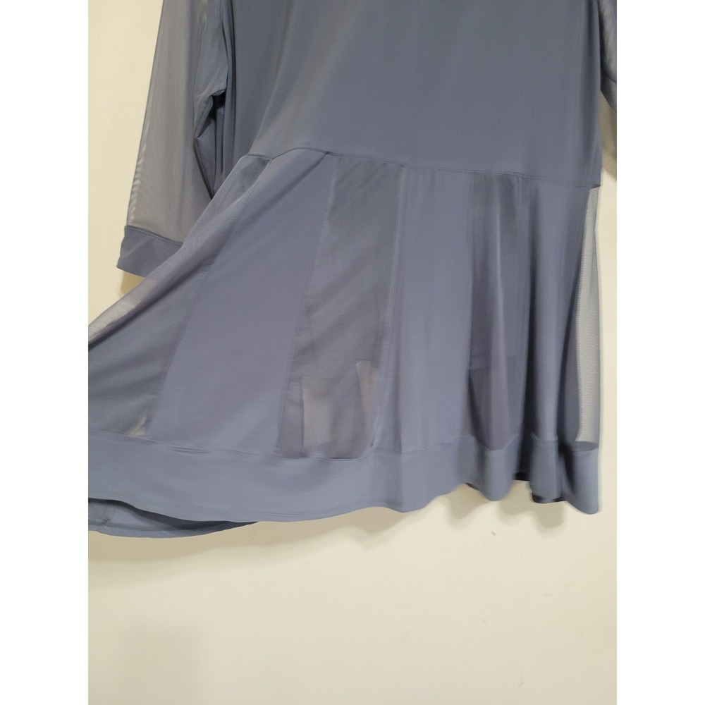 R&M Richards Shrug Top Womens Size 18 Gray Sparkle Sequin Layered Shirt Stretch - Picture 7 of 14
